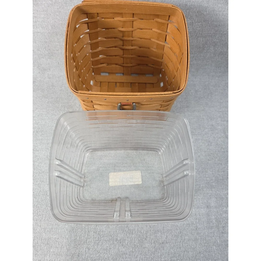 Longaberger 2004 TV Time Media Basket with Protector Liner Catch All Organizer
